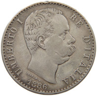 ITALY 2 LIRE 1886 UMBERTO I. 1878-1900 #MA 020935 - 1878-1900 : Umberto I