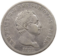 ITALY - SARDINIEN 5 LIRE 1827 KARL FELIX, 1821-1831. #MA 000278 - Piamonte-Sardaigne-Savoie Italiana