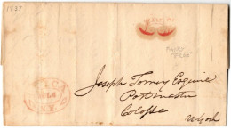 (N45) USA Cover 1837 - Utica - Colopse  N.Y.- Supreme Court Clerk's Office - Bank Of Salinas - Fancy Free - Quality. - …-1845 Préphilatélie