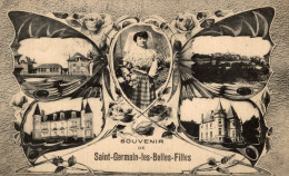 CPA RARE SOUVENIR DE SAINT GERMAIN LES BELLES FILLES - Saint Germain Les Belles