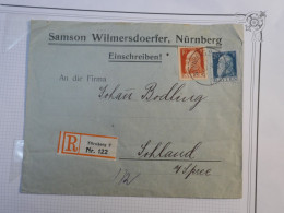 DF9 ALLEMAGNE BAYERN   BELLE  LETTRE  RECO  1910  NURNBERG    A SOHLAND+++ AFF. INTERESSANT+ + - Storia Postale