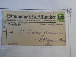 DF9 ALLEMAGNE BAYERN   SUR JOURNAL INCOMPLET   1919  NURNBERG    A SOHLAND++SURCHARGE + AFF. INTERESSANT+ + - Covers & Documents