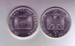 Silbermünze 10 Euro Stempelglanz 2002 50 Jahre Deutsches Fernsehen - Autres – Europe