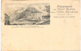 CP - Col De Voza - Hotel Bellevue - Prop. F. & A. Payot , Guides - Hotels & Restaurants