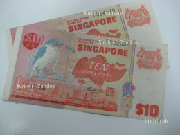 SINGAPORE $10  BANKNOTE (ND)  BIRD SERIES , €12/pc USED CONDITION Number Random - Singapour