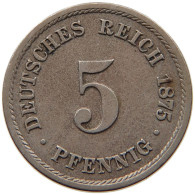 KAISERREICH 5 PFENNIG 1875 B  #MA 099516 - 5 Pfennig