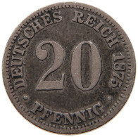 KAISERREICH 20 PFENNIG 1875 B  #MA 103628 - 20 Pfennig