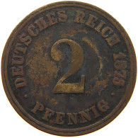 KAISERREICH 2 PFENNIG 1875 J  #MA 068084 - 2 Pfennig