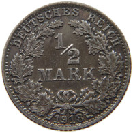 KAISERREICH 1/2 MARK 1918 A WILHELM II. (1888-1918) #MA 006078 - 1/2 Mark