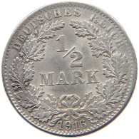 KAISERREICH 1/2 MARK 1916 D  #MA 105120 - 1/2 Mark