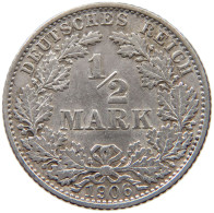 KAISERREICH 1/2 MARK 1906 E WILHELM II. (1888-1918) #MA 006084 - 1/2 Mark