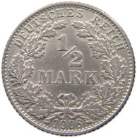 KAISERREICH 1/2 MARK 1906 D WILHELM II. (1888-1918) #MA 006082 - 1/2 Mark