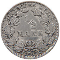 KAISERREICH 1/2 MARK 1906 D  #MA 068837 - 1/2 Mark