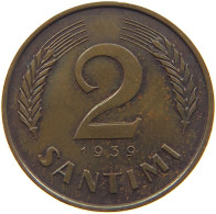 LATVIA 2 SANTIMI 1939  #MA 022613 - Letland