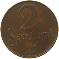 LATVIA 2 SANTIMI 1922  #MA 063004 - Letonia