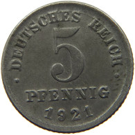 KAISERREICH 5 PFENNIG 1921 G  #MA 103199 - 5 Pfennig