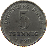 KAISERREICH 5 PFENNIG 1920 G  #MA 103187 - 5 Pfennig