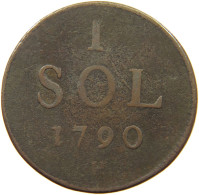 LUXEMBOURG 1 SOL 1790 JOSEF II. (1765-1790) #MA 008633 - Luxembourg