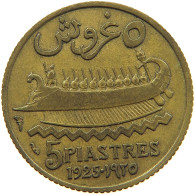 LEBANON 5 PIASTRES 1925  #MA 065397 - Líbano