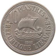 LEBANON 10 PIASTRES 1961  #MA 066188 - Líbano