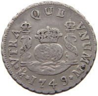 MEXICO 2 REALES 1749 MO FERNANDO VI #MA 024904 - Mexique