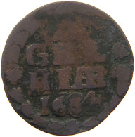 NETHERLANDS GELDERLAND DUIT 1684  #MA 024284 - Provincial Coinage