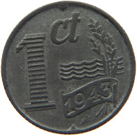 NETHERLANDS CENT 1943 WILHELMINA 1890-1948 #MA 067993 - 1 Centavos