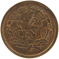 NETHERLANDS 1/2 CENT 1937 WILHELMINA 1890-1948 #MA 100659 - 0.5 Cent