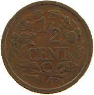 NETHERLANDS 1/2 CENT 1912 WILHELMINA 1890-1948 #MA 100658 - 0.5 Centavos