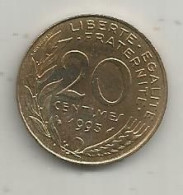 Monnaie, République Française, 1993, 20, Vingt Centimes, 2 Scans - 20 Centimes