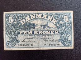 Billet Danemark 5 Kroner 1942 - Danimarca