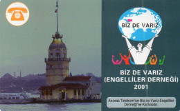 TURKEY - PREPAID - AXCESS TELEKOM - BIZ DE VARIZ - MAIDEN'S TOWER - KIZ KULESI - MINT - Turquie