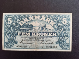 Billet Danemark 5 Kroner 1943 - Dinamarca