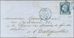 Etoile Bleue / N° 14 Càd Bleu 3e PARIS 1 (60) Sur Lettre Avec Texte Pour Les Batignolles. 1855. - TB / SUP. - R. - 1853-1860 Napoléon III