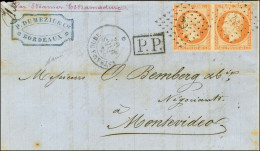 Ancre / N° 16 Paire Càd De Paquebot ESTRAMADURE / * 25 MARS 62 Sur Lettre De Bordeaux Pour Montevideo. - SUP. - RR. - 1853-1860 Napoléon III.
