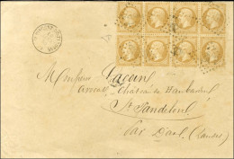 GC 3889 / N° 21 Bloc De 8 Très Bon Centrage Càd T 15 ST VINCENT DE TYROSSE 39 Sur Lettre 3 Ports Pour Dax. 1865. - TB /  - 1862 Napoléon III