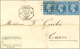 Rouleau De Gros Points / N° 22 (3) Càd Octo De Lev Ex * PARIS * (60) 2E. 1864. - SUP. - R. - 1862 Napoléon III.