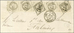 GC 3817 / N° 27 Gris Foncé (bande De 5) Càd T 15 ST PIERRE S DIVES (13) Sur Lettre Pour Falaise. 1868. - TB / SUP. - R. - 1863-1870 Napoléon III. Laure