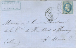 Cachet Provisoire ST ETIENNE / PP / N° 29. A Côté Càd GARE DE LYON (68) Sur Lettre Avec Texte Pour Saint Etienne. 1870.  - 1863-1870 Napoléon III Con Laureles