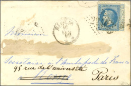 20c Italie Obl REGGIO Sur Lettre Pour Rome Réexpédiée à Marseille Puis à Paris à L'aide D'un N° 29 Obl Du GC 2240 (Marse - 1863-1870 Napoleon III Gelauwerd