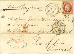 GC 2602 / N° 32 Càd T 17 NANTES (42) Sur Lettre Acheminée Jusqu'à Trinidad Pour être Remise à Carupano, Au Recto Càd De  - 1863-1870 Napoleon III With Laurels