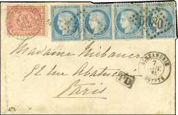 Càd V.R.POSTE EGIZIANE / ALESSANDRIA 7 NOV 1874 + GC 5080 / N° 37 (bande De 4, 1ex Infime Def) Càd ALEXANDRIE / EGYPTE 7 - 1870 Belagerung Von Paris