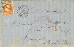 Ancre / N° 38 Càd Octo ITALIE / PAQ.FR. N° 5 Sur Lettre De Naples Pour Marseille. 1874. Première Pièce Vue. - TB / SUP.  - 1870 Beleg Van Parijs