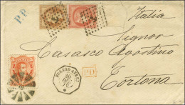 TP Argentine 5c Oblitéré + Ancre / N° 31 + N° 49 Très Belle Nuance Saumon Càd Octo BUENOS-AYRES / * 30 DEC. 70 Sur Lettr - 1870 Ausgabe Bordeaux