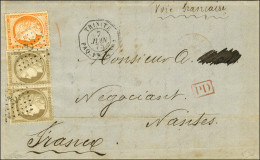 Ancre / N° 38 + N° 56 Paire Càd Octo TRINITÉ / PAQ. FR. C N° 1 7 JUIN 75 Sur Lettre De Trinidad Pour Nantes. Au Verso, C - 1871-1875 Ceres