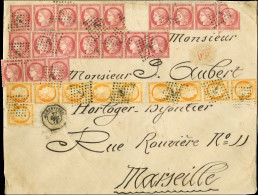 Ancre / N° 38 (10) + 57 (19 Dont 2 Ex Def Et 1 Timbre Manquant) Càd Octo MONTEVIDEO 27 DEC. 73 Sur Lettre 20 Ports Pour  - 1871-1875 Cérès