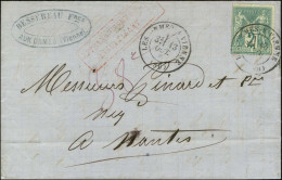 Càd T 17 LES ORMES-S-VIENNE (80) / N° 74 Sur Lettre Insuffisamment Affranchie à 2c Au Lieu De 25c Taxée 38c Pour Nantes. - 1876-1878 Sage (Tipo I)