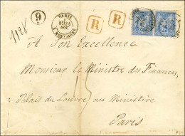 Càd PARIS / R. MONTAIGNE / N° 79 Paire Sur Lettre En Franchise Adressée Au Ministre Des Finances à Paris Qui Bénéficie D - 1876-1878 Sage (Typ I)