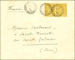 Càd COR EXP TONKIN / LIGNE N° 4 / N° 92 Paire Sur Lettre 2 Ports Du Vice-amiral Courbet à L'escale Des Pescadores. 1885. - 1876-1878 Sage (Type I)