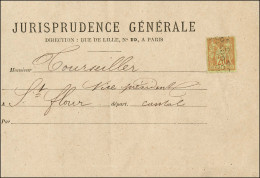 N° 96 Préoblitéré 5 Lignes Sur Bande D'imprimé Complète De ' Jurisprudence Générale ' Pour St Flour. - TB / SUP. - R. - 1876-1878 Sage (Type I)